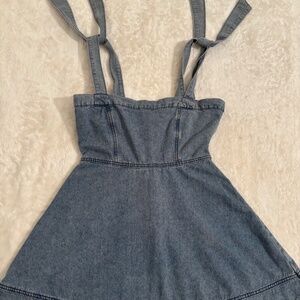 TikTok viral Denim bow Tie Dress